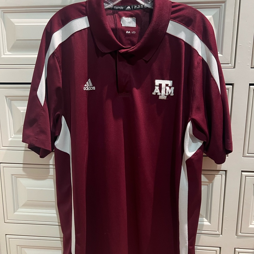 Texas A&M Aggies Adidas Maroon and White Men's Polo Shirt